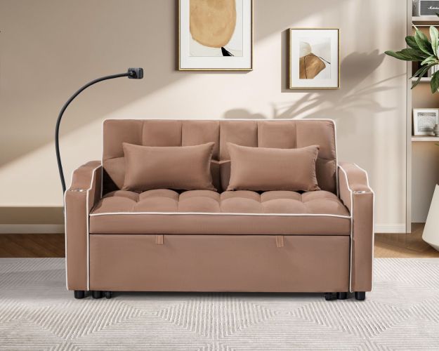 1 versatile foldable sofa bed in 3 lengths, modern sofa sofa sofa suede pull-out bed