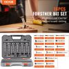 VEVOR Forstner Bit Set, 16 Pcs Forstner Drill Bits Set, 1/4" to 1-5/8", Carbon Steel, with Universal Round Shank