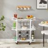Drinks Trolley Cart with Rolling Wheels Hotel Serving Cart with Wine and Glass Holders Bar Carts